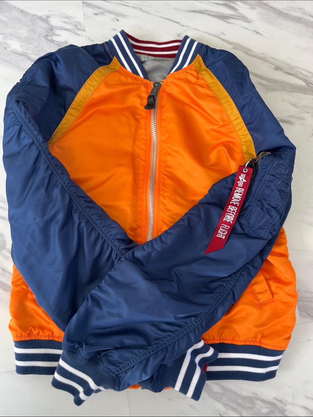 Anti Social Social Club Reversible-style Bomber Jacket in Bright Orange and Navy